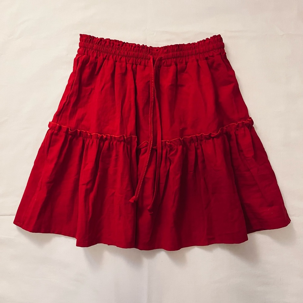 Red Ruffled Skirt